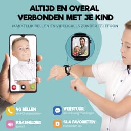 Royal Supplies Pixiepulse - Smartwatch- Smartwatch kinderen- 2026 Model- HD -GPS Tracker- Camera - SOS-alarm - Waterdicht - iOS en Android - GPS Horloge Kind- Videobellen - Screenprotector- Blauw — thumbnail 3