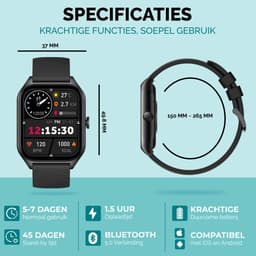 Royal Supplies C50 - Smartwatch- Smartwatch Dames & Heren - Screenprotector - 2026- Bellen- HD Touchscreen - Horloge - Stappenteller - Bloeddrukmeter - Saturatiemeter - IOS & Android - Rose goud — thumbnail 5