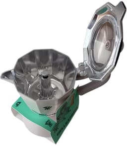 Pezzetti espressomaker - koffiemaker - 6 kops - aluminium - brons - inductie - gas - elektrisch - percolator - moka pot — thumbnail 2