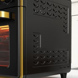 ZYLARO Airfryer oven - Vrijstaande Elektrische Oven - AirFryer, Bakken, Grillen en meer - 20 Liter - 1400 Watt - Vintage metaal zwart en geel — thumbnail 5