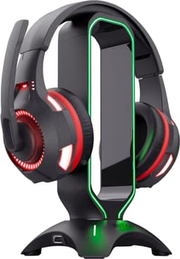 Headsetstandaard met LED-verlichting - Universeel ontwerp - Zwart — thumbnail 5