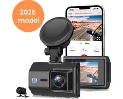 Avalect RoadGuard+ Dashcam voor Auto - 2025 - Met App & GPS - Auto Camera Voor en Achter - 4k Camera - Nachtvisie - ingebouwde G-sensor - Inclusief batterij - Incl 32GB SD-kaart