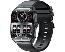 WizBay Premium Select® Smartwatch 1.95inch AMOLED - Bellen - AI Voice Assist - Magnetic Laden - Hart Monitor - O2 Bloeddrukmeter - Multi Sport Modi - Slaap - Message - Smartwatches - Zwarte Case - TPU Zwarte Band