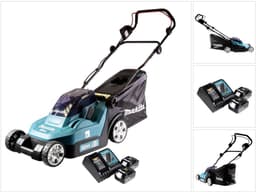 Makita DLM 382 RF2 accu grasmaaier 36 V ( 2x 18 V ) 38 cm 40 l + 2x accu 3.0 Ah + lader — thumbnail 1