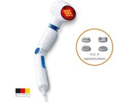 Beurer MG 40 Massage apparaat - met Infrarood Warmte - Diepe Spiermassage & Triggerpoints - Inc. 4 Opzetstukken - Massage Gun alternatief met Flexibele Handgreep