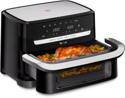 Tefal Dual Easy Fry Flex EY9228 - Airfryer - 9L - Flexibele Functie - Voor Grote Gezinnen - Zwart — thumbnail 1