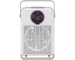 LotaHome - Mini Airco - Luchtkoeler - Ventilator - Mobiele Airco - Airconditioning - Aircooler - Tafelventilator - Met Afstandsbediening, Timer en Display - Fluisterstil - Lekvrij - Met Verlichting - 3 Snelheden - Koelen, Blazen en Bevochtigen - Wit