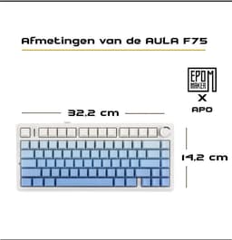 EPOMAKER x AULA F75 - Blauw - Side Printed - Mechanisch Draadloos Toetsenbord - RGB - 75% - QWERTY - Gaming Keyboard - LEOBOG Reaper Switch — thumbnail 9