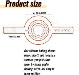 2 stuks Bakmat voor Nederlandse Oven - Broodslinger - Multifunctionele - Siliconen- Sling-bakmat met lange handgreep - Broodbakmat - Herbruikbare Nederlandse Ovenvoering met Lange Handvatten-Geschikt voor airfryer, oven en magnetron -52,5×21,5×0.04cm — thumbnail 8