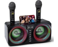 All-in-One Karaoke Machine Met 30W Bluetooth Luidspreker, 2 Draadloze Karaoke Microfoons En Oplaadbare Microfoonsleuf – Complete PA Set Voor Feestjes En Bijeenkomsten