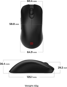 BenQ ZOWIE FK2-DW 4K draadloze muis voor eSports -Sports Science - Verbeterde 4K-receiver - 65 g - symmetrisch - Geen driver nodig - 3950 sensor - 4K-pollingrate — thumbnail 2