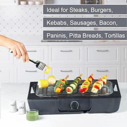Royalty Line® SBGT2000 Elektrische Barbecue - Indoor en Outdoor BBQ - Staand Tafelbarbecue - 2000W Elektrische Grill - 42 x 24 cm Grilloppervlak - Geen Roook - Zwart — thumbnail 4
