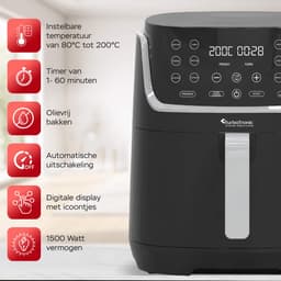 TurboTronic AF13D Airfryer XXL - Heteluchtfriteuse - 8 Liter - Dual Heating - 13 programma's - Zwart — thumbnail 5