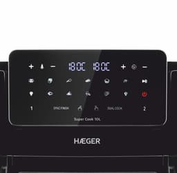 Haeger AF-D10.010A friteuse Dubbel 10 l Vrijstaand 2600 W Heteluchtfriteuse Zwart — thumbnail 4