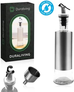Duraliving® Olijfolie fles met schenktuit Premium - Oliefles met Schenktuit - Olie fles Glas - BBQ Accesoires - Airfryer - Olie Sprayer - Set van 2 — thumbnail 1