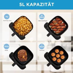 Boleen - Heteluchtfriteuse - Airfryers - Friteuse 5 Liter - 7 Presets - Heatxpress-Technologie - Zwart — thumbnail 3
