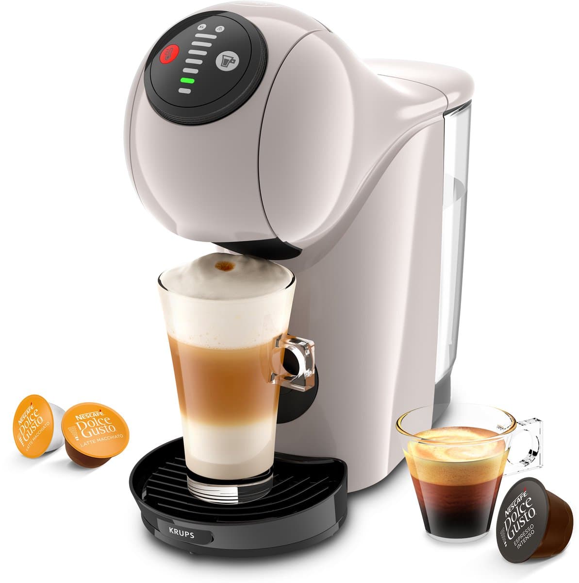 Krups NESCAFÉ Dolce Gusto Genio S KP243A - Koffiecupmachine - Basic Taupe - Automatische Stop - Eenvoudig Personaliseren - Met XL-functie - Voor Dolce Gusto Cups — afbeelding 1