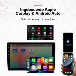 Boscer Autoradio 2Din Universeel - 10.1 Inch IPS HD Touchscreen - Android 15 - Apple Carplay & Android Auto (Draadloos) - 4+64GB - GPS Navigatiesysteem - Bluetooth, WiFi, MP5 - AHD Achteruitrijcamera — thumbnail 3