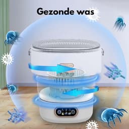 Mini Wasmachine - 16L - 2.3kg - 2-in-1 - Centrifuge - Energiezuinig - Voor Camping & Reizen - Lichtgewicht & Praktisch - Duurzaam & Handzaam - Compact & Stijlvol - Efficiënt & Snel - Makkelijk te Reinigen — thumbnail 5