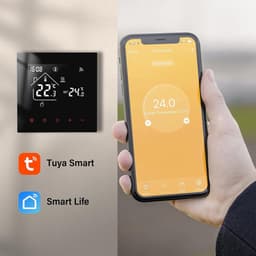 Slimme programmeerbare wifi-thermostaat voor ketelverwarming touchscreen zwart met Tuya APP & Smart Life - Beok TDR89B-WIFI-WPB — thumbnail 2