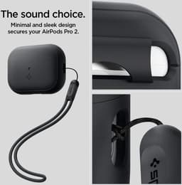 Spigen Silicone Fit Strap Case hoesje geschikt voor AirPods Pro - zwart — thumbnail 4