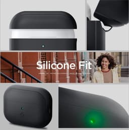Spigen Silicone Fit Strap Case hoesje geschikt voor AirPods Pro - zwart — thumbnail 5