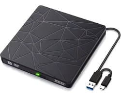 Externe DVD Speler & Brander - DVD/CD Drive voor Laptop & Macbook - Data & Voeding Via USB 3.0 of USB C van Zedar