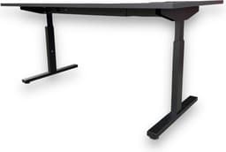 Instelbaar bureau (in hoogte verstelbaar) - zwart blad - zwart onderstel - 200 x 80 - NIEUW - height adjustable desk - gaming desk - computertafel - thuiswerken — thumbnail 4