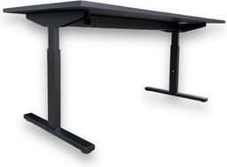 Instelbaar bureau (in hoogte verstelbaar) - zwart blad - zwart onderstel - 200 x 80 - NIEUW - height adjustable desk - gaming desk - computertafel - thuiswerken — thumbnail 5