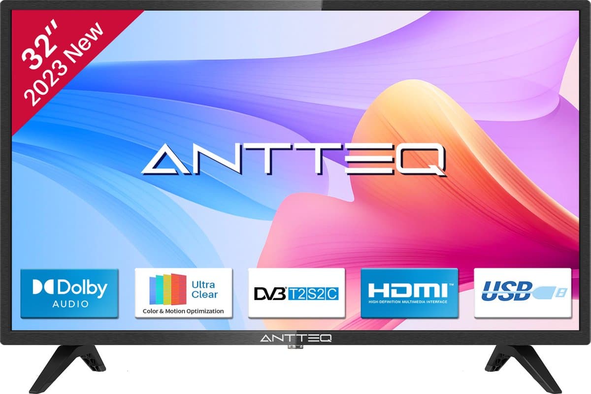 ANTTEQ AB32D1 - 32 inch TV (80 cm) - Triple Tuner, CI+, HDMI, USB, Hotelmodus inbegrepen - 2023 — afbeelding 1