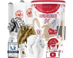 GipsME 3D-handafdrukset voor paren met kleuren zilver + goud, Made in Germany, jubileumcadeau voor hem en haar, partnergeschenken, gepersonaliseerde cadeaus voor bruiloft, Valentijnsdag