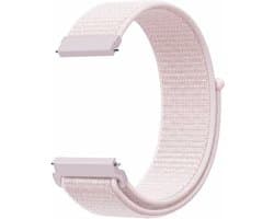 By Qubix - Geschikt voor Garmin bandje - Geschikt voor Garmin Forerunner 55 / 165 / 245 / 570 (42mm) / 645 - Sport Loop nylon bandje - Lichtroze - Smartwatch bandje 20mm