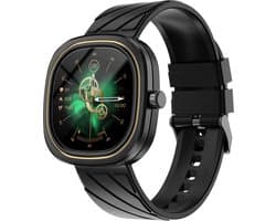 ANPRA BLACK ARES - Activity Tracker - Dames - Heren - Bel Functie - Social Media Notificaties - Stappenteller - Hartslagmeter - Calorieënmeter - Sportfunctie - Slaapmonitor - Muziekbesturing - Grote batterijduur - Gezondheidstracker - Fitness tracker