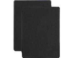 Lunso - Geschikt voor Kobo Aura H2o edition 1 hoes (6.8 inch) - Vegan Saffiano Leren sleep cover - Zwart - (niet voor de Kobo Aura edition 1)