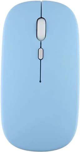 Draadloze oplaadbare geluidloze klik ergonomische bluetooth soft-touch muis (blue) — thumbnail 2