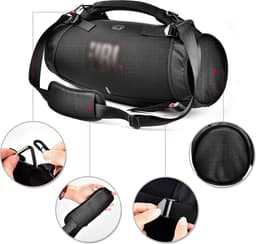 Lovnix - Draagriem JBL Boombox 3 Speaker met Kabel Opbergtas - Schouderband - Bluetooth Luidspreker - Open Case - Draagbare Schouderriem - Reistas - Opbergtasaccessoires - Zwart — thumbnail 3