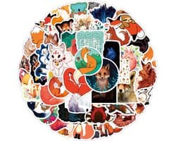 Vossen stickers | 50 stuks | Stickermix voor laptop, muur, fiets, skateboard, koelkast etc.