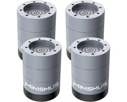 Minismus Wasmachine Verhoger Set van 4 stuks - Zwarte demper Pads - Antislipmatjes - 8,5 CM -Antislip Wasmachine Voeten - Trillingsdempers Wasmachine - Geluidsdemper Wasmachine - Anti Vibratie Wasmachine - Anti Vibratie Pads - Wasdroger Verhoger