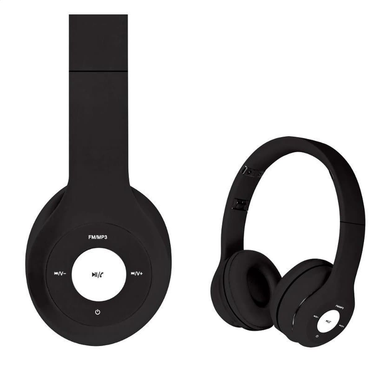 Platinet Omega FH0915B headset - bluetooth 3.0 - 8 uur speeltijd - handsfree bellen - SD-kaartlezer - zwart — afbeelding 1
