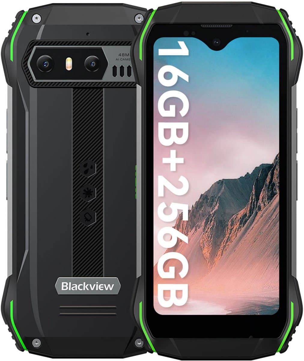 Blackview N6000 - Mini Robuuste Smartphone - 16GB RAM - 256GB - Helio G99 Octa Core - 4.3 inch - 4G Dual SIM - 48MP+16MP - Android 13 - IP68 Waterdicht - Handschoenmodus NFC GPS - Groen — afbeelding 1
