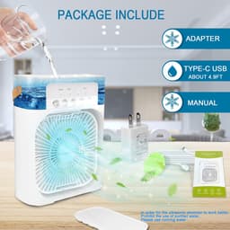 Mini Draagbare Air Conditioner Fan Ventilator - Verkoeld, Bevochtigd, Draagbare kleine water cooler & Aroma Diffuser. — thumbnail 5