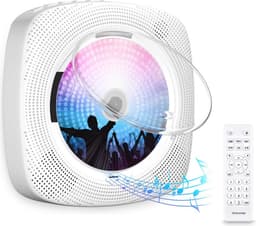 2 IN 1 Draagbare CD/DVD Speler Met HDMI - Bluetooth - USB - FM-Radio - AUX - Wand Monteerbaar - Wit — thumbnail 1