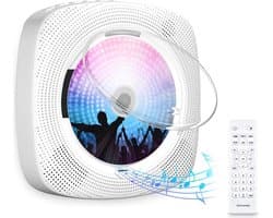 2 IN 1 Draagbare CD/DVD Speler Met HDMI - Bluetooth - USB - FM-Radio - AUX - Wand Monteerbaar - Wit