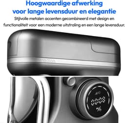 MEDION 3 in 1 universele keukenmachine (digitaal, 1200 watt, 8 standen, mengen kneden roeren hakkenmolen, ijscoupe voor het bereiden van ijs, digitaal aanraakscherm, MD18430) Titanium — thumbnail 2