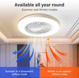 RGB Plafondventilator met lamp Ventilator met LED verlichting Ventilatoren Met afstandsbediening Zomer- en winterstand - Wit — thumbnail 3
