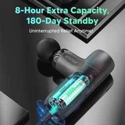 Mini Massagepistool voor Diepe Spiermassage - 5 Snelheden, 4 Massagekoppen, Compact en Stil, Perfect voor Spierpijnverlichting — thumbnail 3