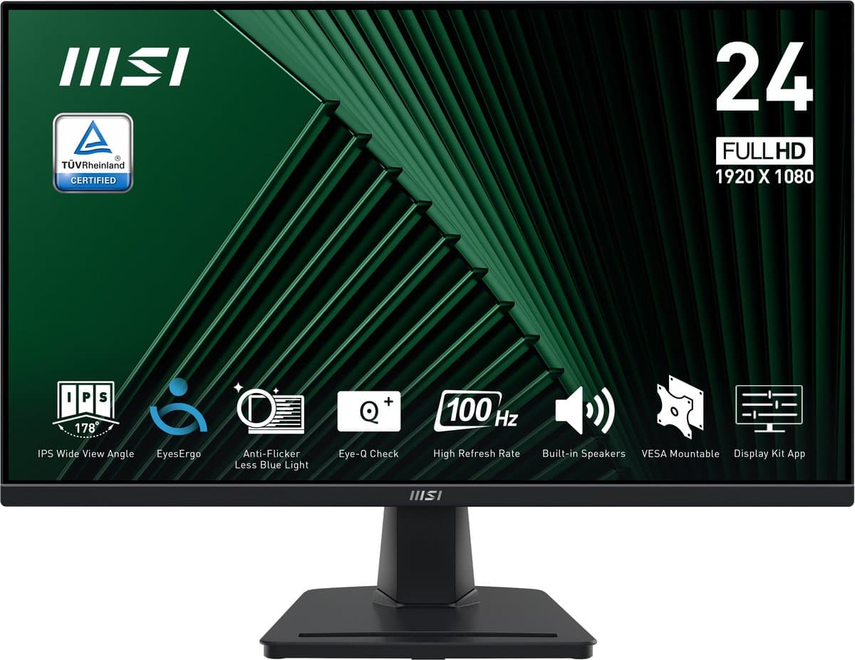 MSI Pro MP245G computer monitor 60,5 cm (23.8") 1920 x 1080 Pixels Full HD LCD Zwart — afbeelding 1