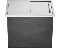 Drop-in ijskast, 18" L x 12" B x 14.5" H roestvrij staal, 40.9 qt commerciële koelbox met schuifdeksel, afvoerbuis en stop, voor buitenkeuken