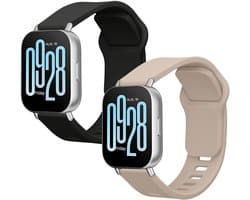 kwmobile horlogebandje geschikt voor Xiaomi Redmi Watch 5 Active / Watch 5 Lite polsband - Smartwatch bandje van TPU - Activity tracker horloge band in zwart / beige