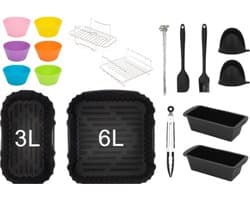 11-delige set - Heteluchtfriteuse Accesoires Set - Dubbele Airfryer - Geschikt voor Dual Airfryers